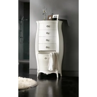 Magas fiókos komód 4 fiókkal, lenyíló ajtóval – Morello 3506