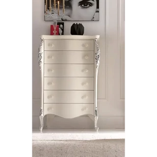 Magas fiókos komód 6 fiókkal, faragott díszítéssel – Morello 3510