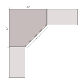 Moduláris gardróbszekrény-sarokelem (45°) – Morello 4506