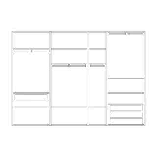 Moduláris gardróbszoba zárt oldalakkal – Morello 4464