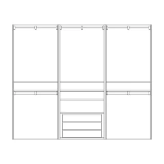 Moduláris gardróbszoba zárt oldalakkal – Morello 4465