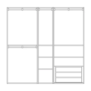 Moduláris gardróbszoba zárt oldalakkal – Morello 4466
