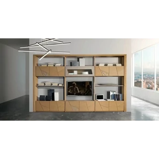 Moduláris nappali szekrénysor geometrikus mintás dekorációval – Morello Edoardo 3110