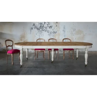 Ovális étkezőasztal, bővíthető (kihúzható), görgős lábakkal – Morello 2317