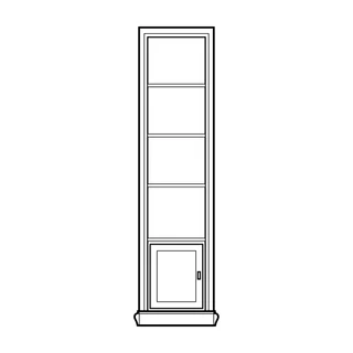 Polcos elem 4 polccal, 1 ajtós alsó tárolórésszel – Morello 2877