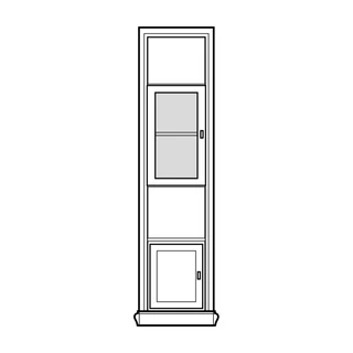 Polcos elem 4 polccal, 1 tejüveg ajtós (2/4), 1 ajtós alsó tárolórésszel – Morello 2878
