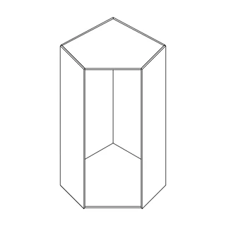 Sarok gardróbszoba-elem (45°), 2 ajtós, kőrisfából – Morello 4470