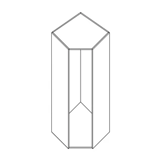 Sarok gardróbszoba-elem (45°), 1 ajtós, balra vagy jobbra nyíló, kőrisfából – Morello 4471