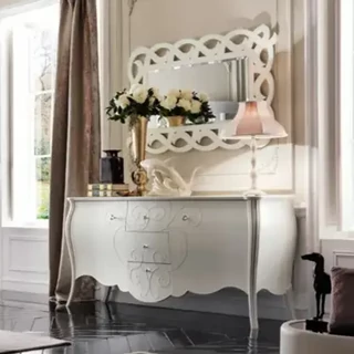 Tálalószekrény, 2 ajtós, 3 fiókkal, faragott díszítéssel – Morello 2082