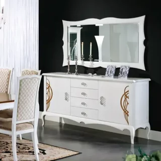 Tálalószekrény, 2 ajtós, 4 fiókkal, domború (relief) díszítéssel – Morello 2100