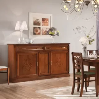 Tálalószekrény, 3 ajtós, 2 fiókkal, díszített – Morello 2116