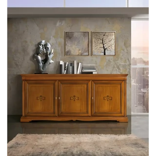 Tálalószekrény, 3 ajtós, faragott díszítéssel – Morello 2707