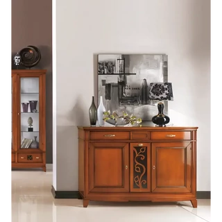 Tálalószekrény, 2 ajtós, 3 fiókkal, kivehető palacktartóval – Morello 2772