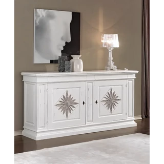 Tálalószekrény, 2 ajtós, 2 fiókkal, faragott virágos díszítéssel – Morello 2791