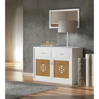 Tálalószekrény, 2 ajtós, 2 fiókkal, áttört díszítéssel – Morello 2818