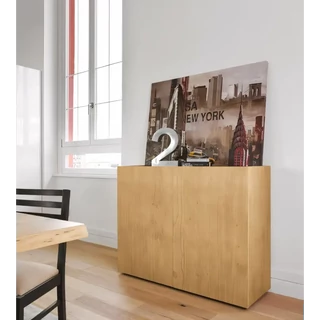 Tálalószekrény, 2 ajtós, fehér üveglap fedlappal – Morello 2826