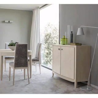 Tálalószekrény, 2 ajtós, levélmintás díszítéssel – Morello 2847