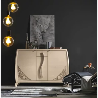 Tálalószekrény, 2 ajtós, kihúzható bárfiókkal – Morello 2848