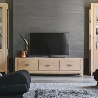 TV-szekrény 3 fiókkal, levélmintás díszítéssel – Morello 3162