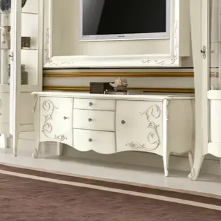 TV-szekrény, 2 ajtós, 3 fiókkal, domború (relief) díszítéssel – Morello 3263