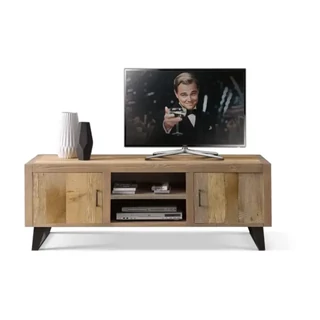 TV-szekrény, 2 ajtós, 2 polccal, fém lábakkal – Morello 3302