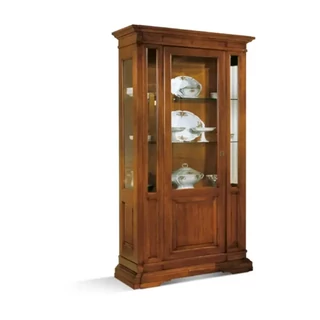 Vitrines könyvszekrény, 1 ajtós, üvegpolcokkal és üveg oldalakkal – Morello 2931