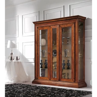 Vitrines szekrény, 2 ajtós, kárpitozott hátfallal – Morello 2934