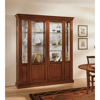 Vitrines szekrény, 2 ajtós, kárpitozott hátfallal – Morello 2935