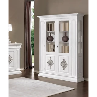 Vitrines szekrény, 2 ajtós, faragott virágmintával – Morello 2951