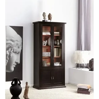 Vitrines szekrény, 2 ajtós, 2 ajtós alsó tárolórésszel – Morello 2964