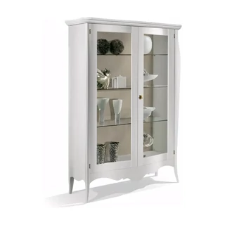 Vitrines szekrény, 2 ajtós, kárpitozott hátfallal – Morello 2976