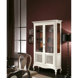 Vitrines szekrény, 2 ajtós, bécsi nádszövet díszítéssel – Morello 2978