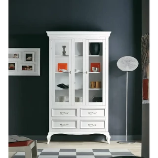 Vitrines szekrény, 2 ajtós, 4 fiókkal, provanszi stílusú – Morello 2986