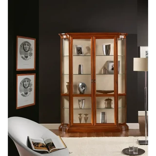 Vitrines szekrény, 2 ajtós, kárpitozott hátfallal – Morello 3022