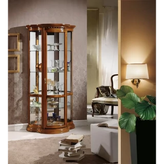 Vitrines szekrény, 1 ajtós, fa vagy tükrös hátfallal – Morello 3027