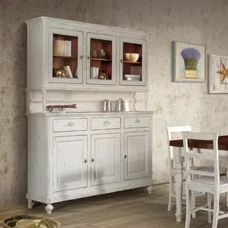 Vitrines tálalószekrény, 3+3 ajtós, 3 fiókkal – Morello 2042