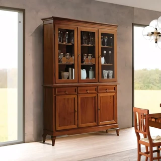 Vitrines tálalószekrény, 3+3 ajtós, 3 fiókkal, provanszi stílusú – Morello 2165