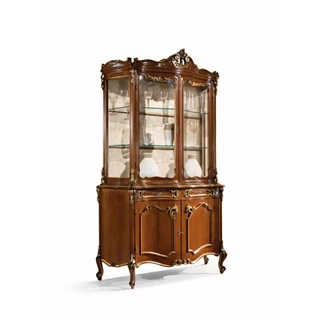 Vitrines tálalószekrény, 2+2 ajtós, 2 fiókkal, díszkoronával – Morello 2701