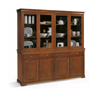 Vitrines tálalószekrény, 4+4 ajtós, 4 fiókkal, Lajos Fülöp stílusú – Morello Luigi Filippo 2731
