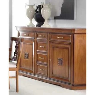 Inlayed 2-doors buffet chest of drawers with 3 drawers