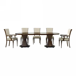 Sally oval dining table with tanganika wooden top