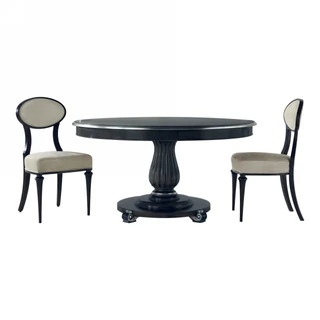 Queen round dining table with tanganika wooden top