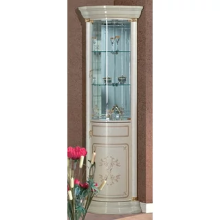 Florence Day sarok vitrines szekrény világítással - bézs