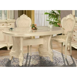 Versailles day Oval dining table 200x105 cm (+50 cm extendable) - beige