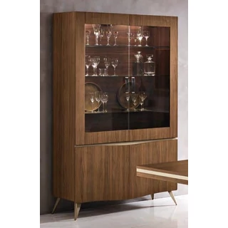 Emozioni Day 2-doors display cabinet with wooden backing