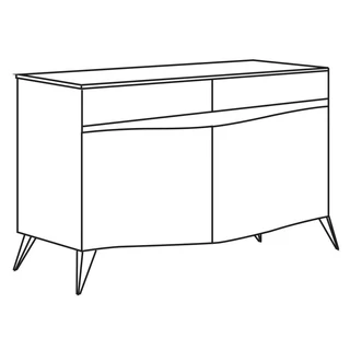 Emozioni Day 2-doors buffet chest of drawers with wooden top and drawers