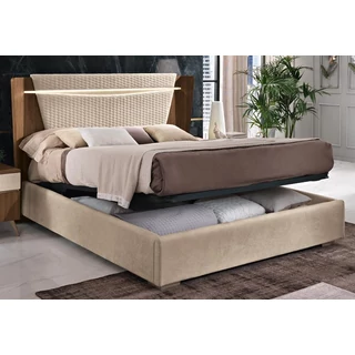 Emozioni Double bedstead with bedding container, with upholstered headboard and sides