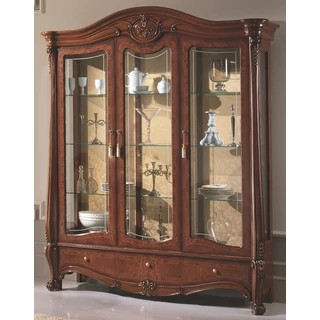 Sovrana Day 3-doors display cabinet - walnut