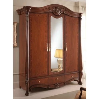 Sovrana 3-doors cabinet, 1 tükrös ajtóval - walnut