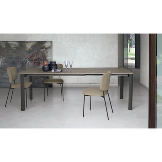 Podio étkezőasztal (kőcement strukturált matt asztallap, antracit váz, 140x80 cm-es bővíthető változat) és Susan szék